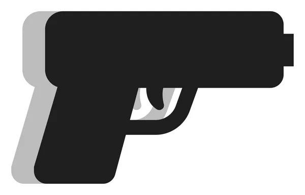 Pistola Policía Negra Ilustración Vector Sobre Fondo Blanco — Vector de stock