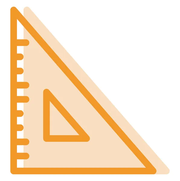Oranžové Školní Pravítko Ilustrace Vektor Bílém Pozadí — Stockový vektor