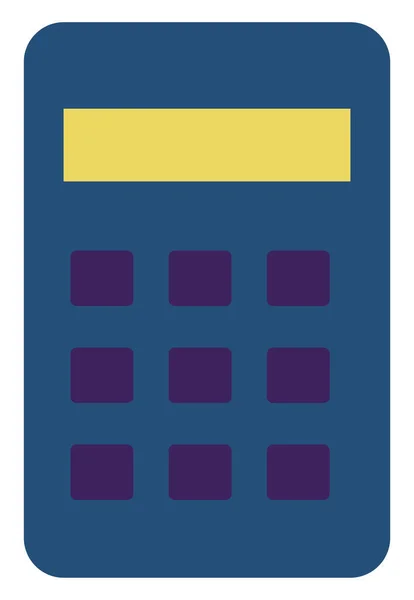 Blauwe Calculator Illustratie Vector Een Witte Achtergrond — Stockvector