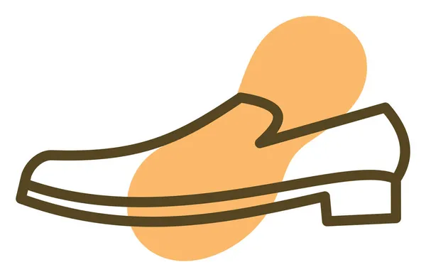 Hommes Orange Chaussures Bureau Illustration Vecteur Sur Fond Blanc — Image vectorielle