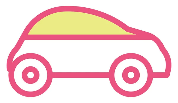 Kleine Rode Auto Illustratie Vector Een Witte Achtergrond — Stockvector