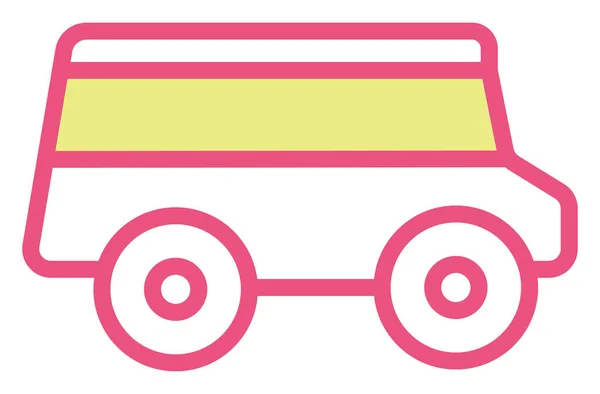 Rood Busje Transport Illustratie Vector Een Witte Achtergrond — Stockvector