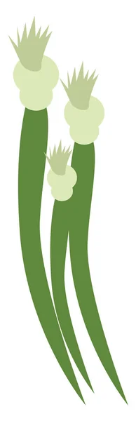 Oignon Vert Illustration Vecteur Sur Fond Blanc — Image vectorielle
