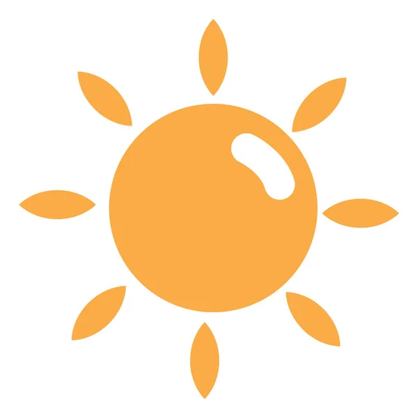 Bright Summer Sun Illustration Vector White Background — Stock Vector