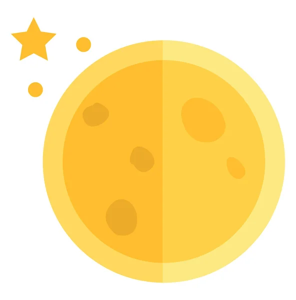 Volle Gele Maan Illustratie Vector Een Witte Achtergrond — Stockvector