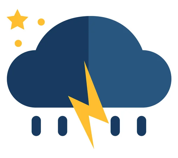 Thunder Cloud Illustration Vector White Background — Stock Vector