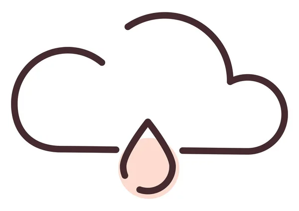 Σύννεφο Σταγόνα Βροχής Εικονογράφηση Διάνυσμα Λευκό Φόντο — Διανυσματικό Αρχείο