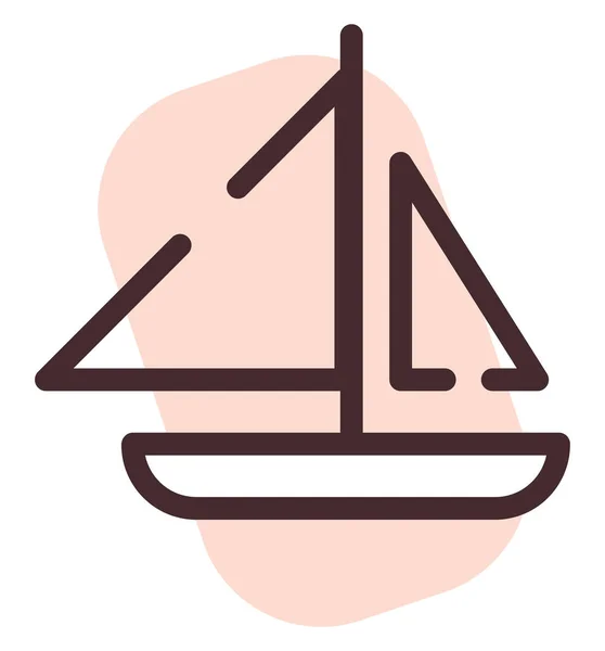 Pink Sail Ship Illustration Vector White Background — Stock Vector