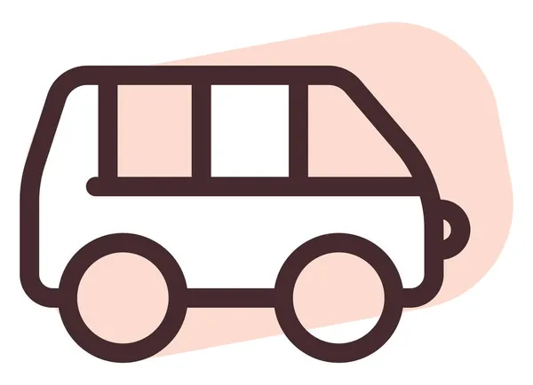 Ροζ Mini Bus Εικονογράφηση Διάνυσμα Λευκό Φόντο — Διανυσματικό Αρχείο