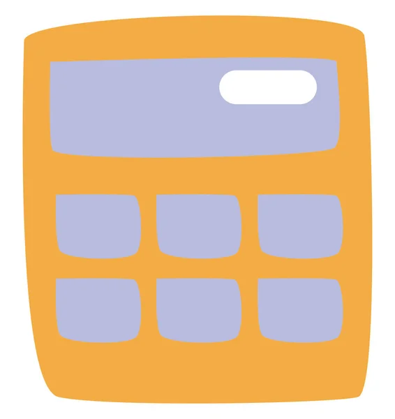 Gele Calculator Illustratie Vector Een Witte Achtergrond — Stockvector