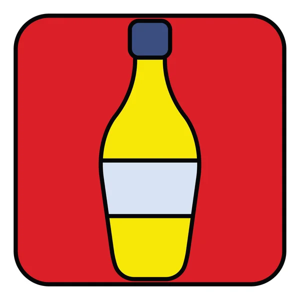 Gele Wodka Fles Illustratie Vector Een Witte Achtergrond — Stockvector