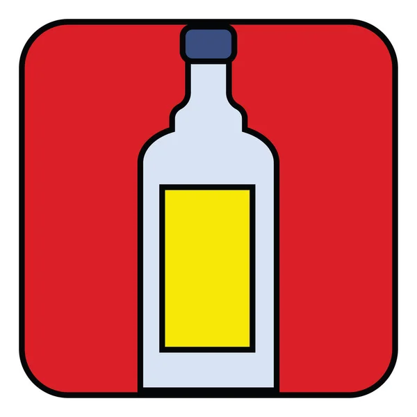 Μπουκάλι Κρασιού Εικονογράφηση Διάνυσμα Λευκό Φόντο — Διανυσματικό Αρχείο