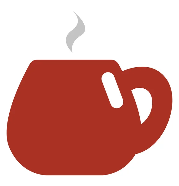 Autumn Hot Tea Red Mug Illustration Vector White Background — Stock Vector