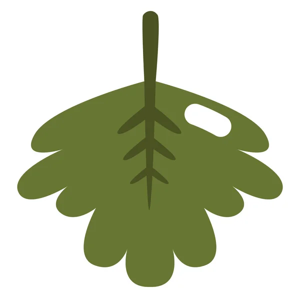 秋の緑の葉 イラスト ベクトル 白い背景 — ストックベクタ