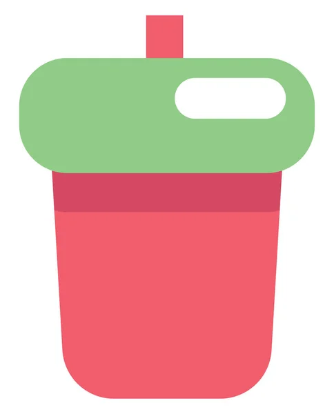 Soda Cumpleaños Taza Rosa Verde Ilustración Vector Sobre Fondo Blanco — Archivo Imágenes Vectoriales