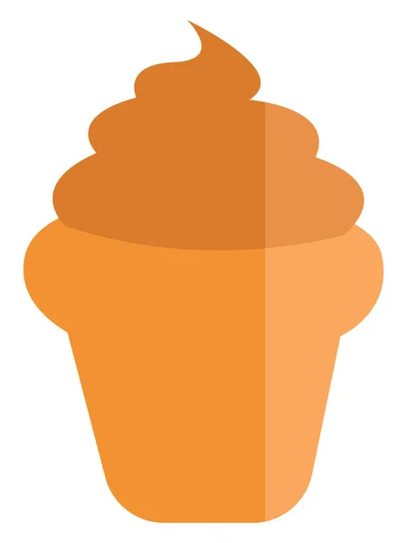 Cupcake Arancione Illustrazione Vettore Sfondo Bianco — Vettoriale Stock