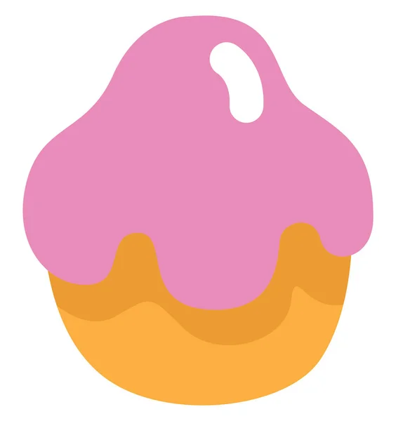 Pinkfarbener Cupcake Illustration Vektor Auf Weißem Hintergrund — Stockvektor