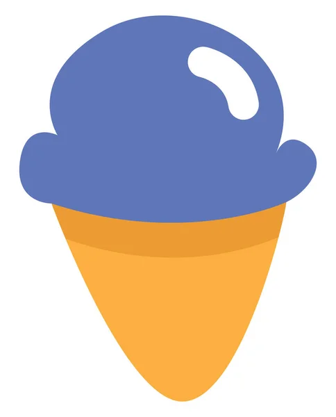 바탕에 원추형의 파란색 아이스크림 일러스트 — 스톡 벡터
