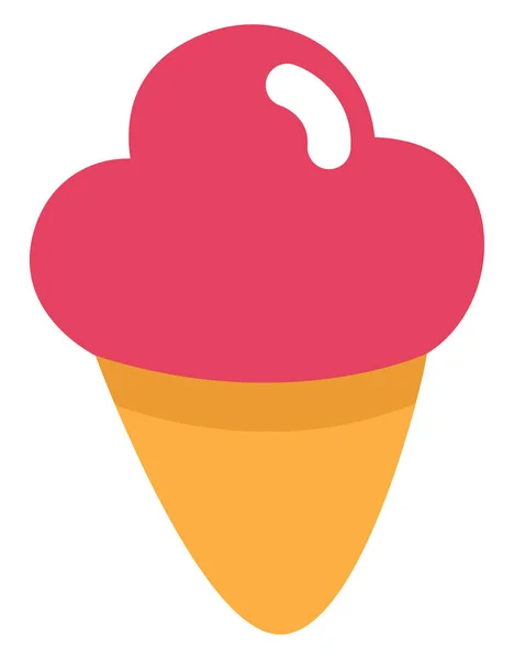 红色冰淇淋在圆锥 白色背景 — 图库矢量图片