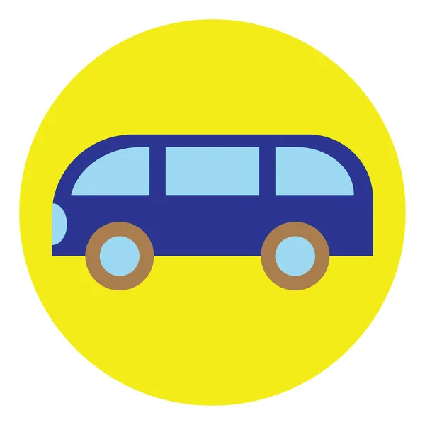Mini Ônibus Azul Ilustração Vetor Sobre Fundo Branco —  Vetores de Stock