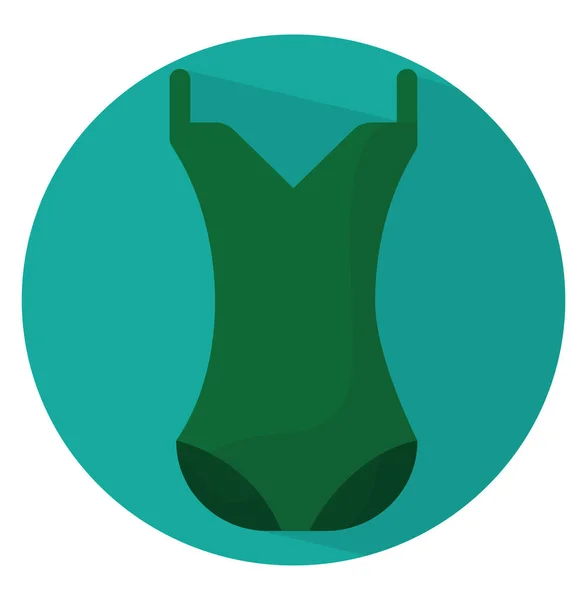 Grüner Einteiliger Badeanzug Illustration Vektor Auf Weißem Hintergrund — Stockvektor