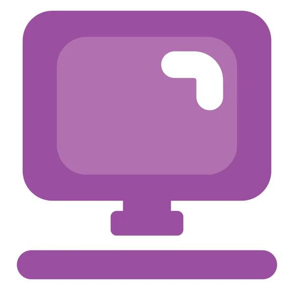 Purple Computer Illustration Vector White Background — Stock Vector