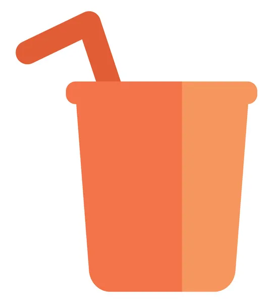 Narancssárga Műanyag Pohár Illusztráció Vektor Fehér Alapon — Stock Vector