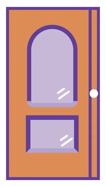 Porte Moderne Bois Illustration Vecteur Sur Fond Blanc — Image vectorielle