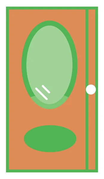 Porte Bureau Avec Décoration Verte Illustration Vecteur Sur Fond Blanc — Image vectorielle