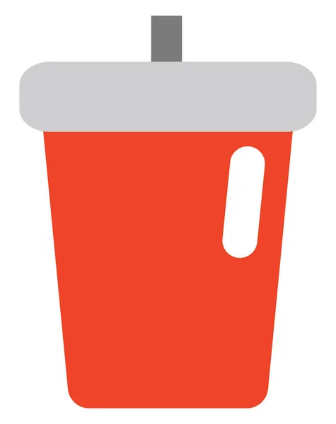 Taza Roja Con Bebida Ilustración Vector Sobre Fondo Blanco — Vector de stock