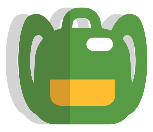 Green Backpack Illustration Vector White Background — Stock Vector