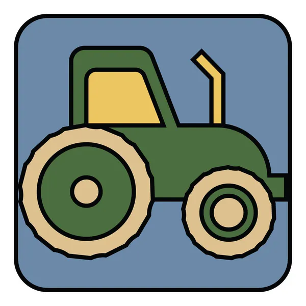 Tractor Verde Ilustración Vector Sobre Fondo Blanco — Vector de stock