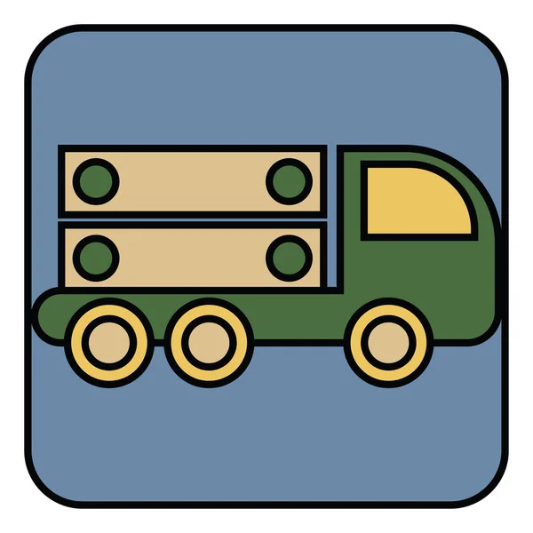 Farming Truck Ilustrace Vektor Bílém Pozadí — Stockový vektor