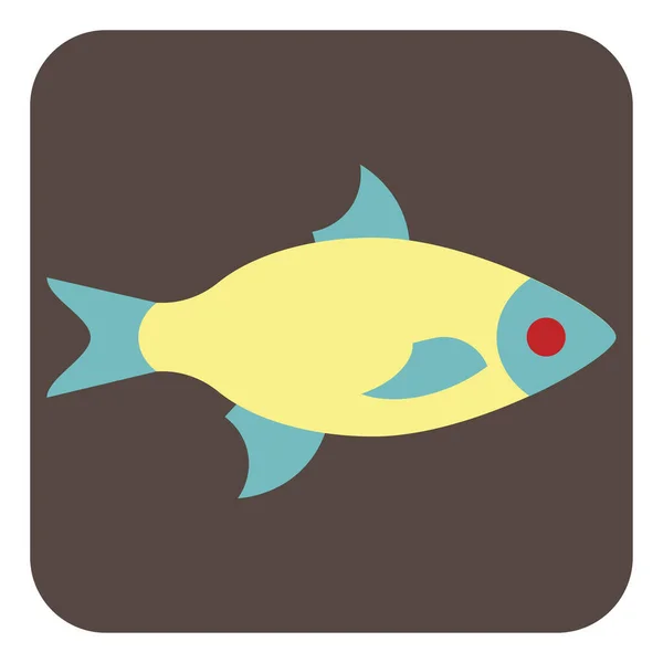 Blue Fish Illustration Vector White Background — Stock Vector