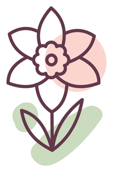 Zarte Rosa Blume Illustration Vektor Auf Weißem Hintergrund — Stockvektor