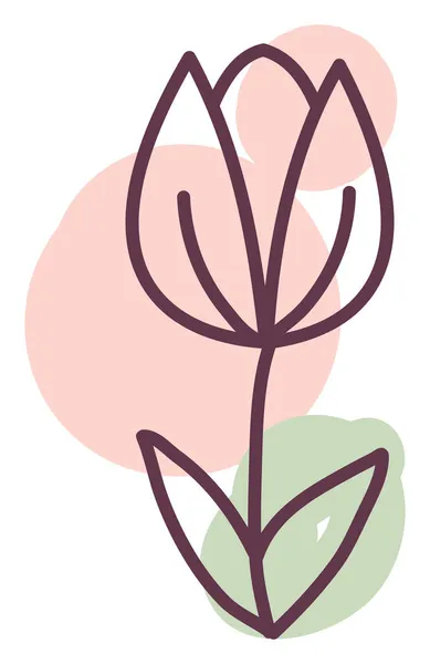 Flor Jardim Rosa Pequena Ilustração Vetor Fundo Branco —  Vetores de Stock