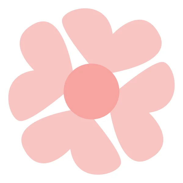 Retro Rosa Blume Illustration Vektor Auf Weißem Hintergrund — Stockvektor