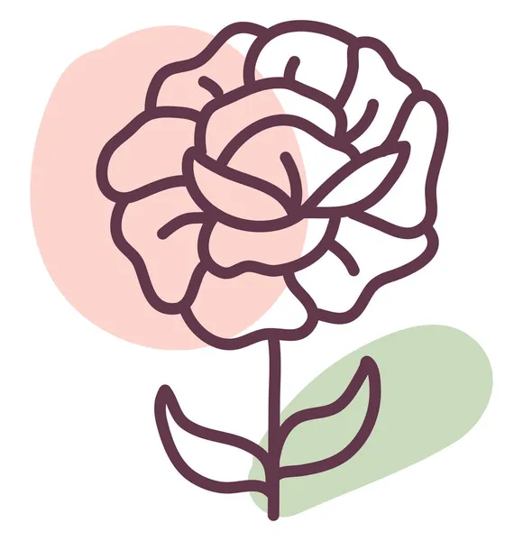 Fleur Avec Beaucoup Pétales Illustration Vecteur Sur Fond Blanc — Image vectorielle