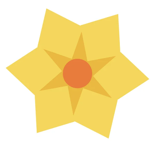 Ανθίζει Κίτρινο Λουλούδι Εικονογράφηση Διάνυσμα Λευκό Φόντο — Διανυσματικό Αρχείο