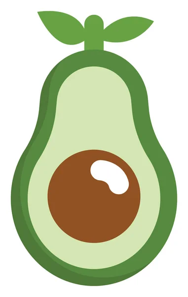 Aguacate Por Mitad Ilustración Vector Sobre Fondo Blanco — Vector de stock