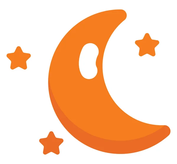 Oranžový Měsíc Ilustrace Vektor Bílém Pozadí — Stockový vektor