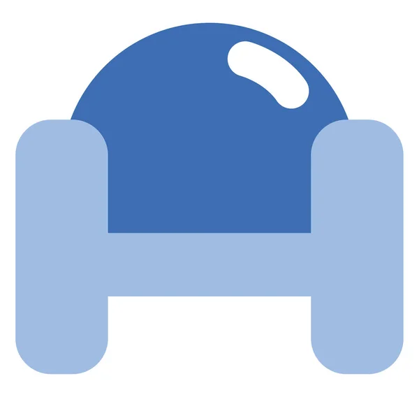 白色背景上的蓝色扶手椅 — 图库矢量图片