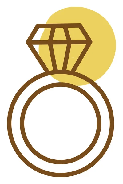 Όμορφο Χρυσό Δαχτυλίδι Εικονογράφηση Διάνυσμα Λευκό Φόντο — Διανυσματικό Αρχείο