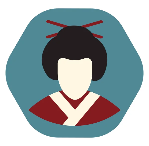 Japanese Geisha Illustration Vector White Background — Stock Vector