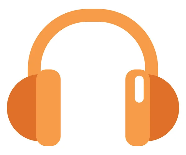 Orange Headphones Illustration Vector White Background — Stock Vector