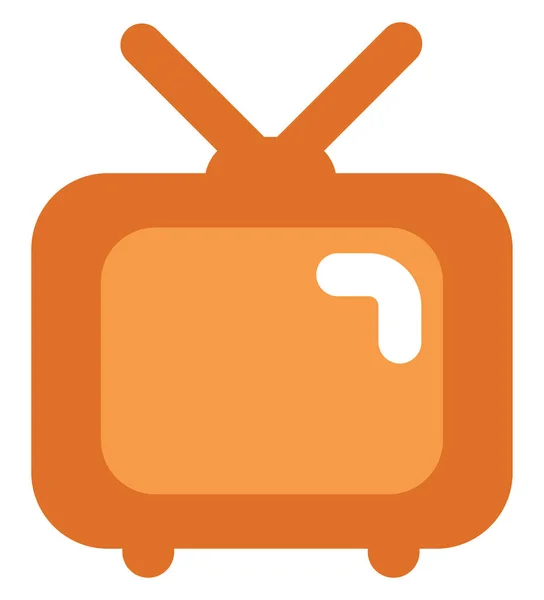 Старый Оранжевый Телевизор Иллюстрация Вектор Белом Фоне — стоковый вектор