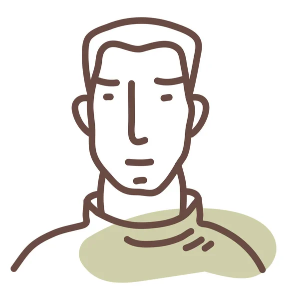 Человек Скучным Лицом Иллюстрацией Вектором Белом Фоне — стоковый вектор