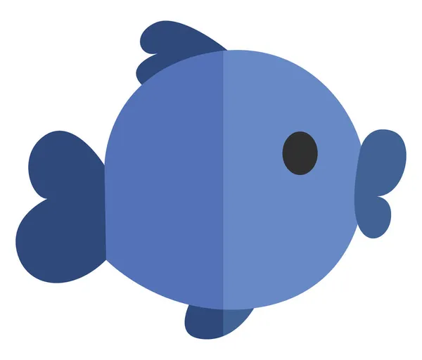 Modrá Ryba Ilustrace Vektor Bílém Pozadí — Stockový vektor