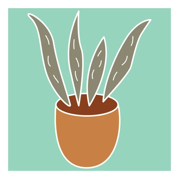 Vier Pflanzen Topf Illustration Vektor Auf Weißem Hintergrund — Stockvektor