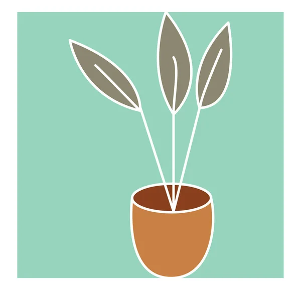 Kleine Plant Een Pot Illustratie Vector Een Witte Achtergrond — Stockvector